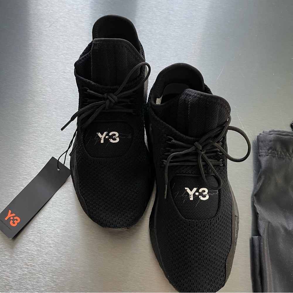 Y-3 Saikou Sneakers Adidas Triple Black Unisex Sz 8 NWT